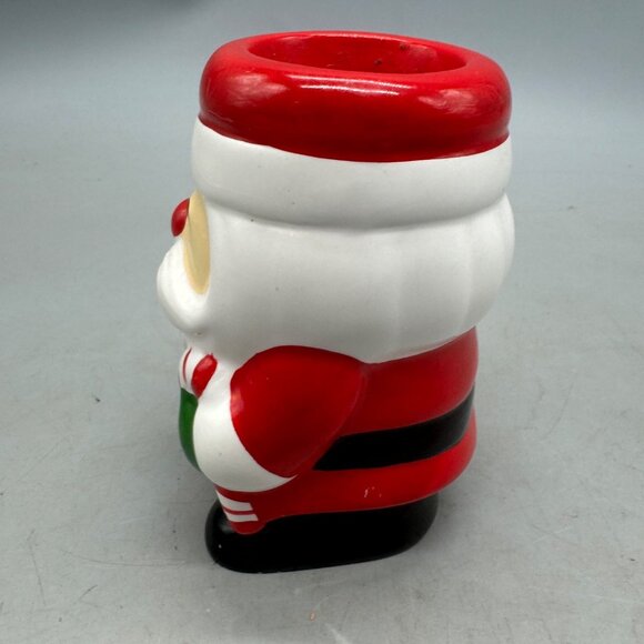 Vintage Russ Berrie &. Co. Santa Claus Ceramic Tea Candle Holder Christmas READ - Picture 2 of 7